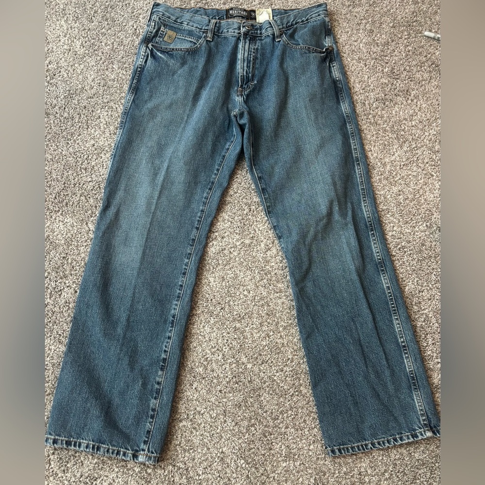 Ariat Heritage Classic Cut Jeans Mens Size 34x30 Blue Western Cowboy Denim #0021